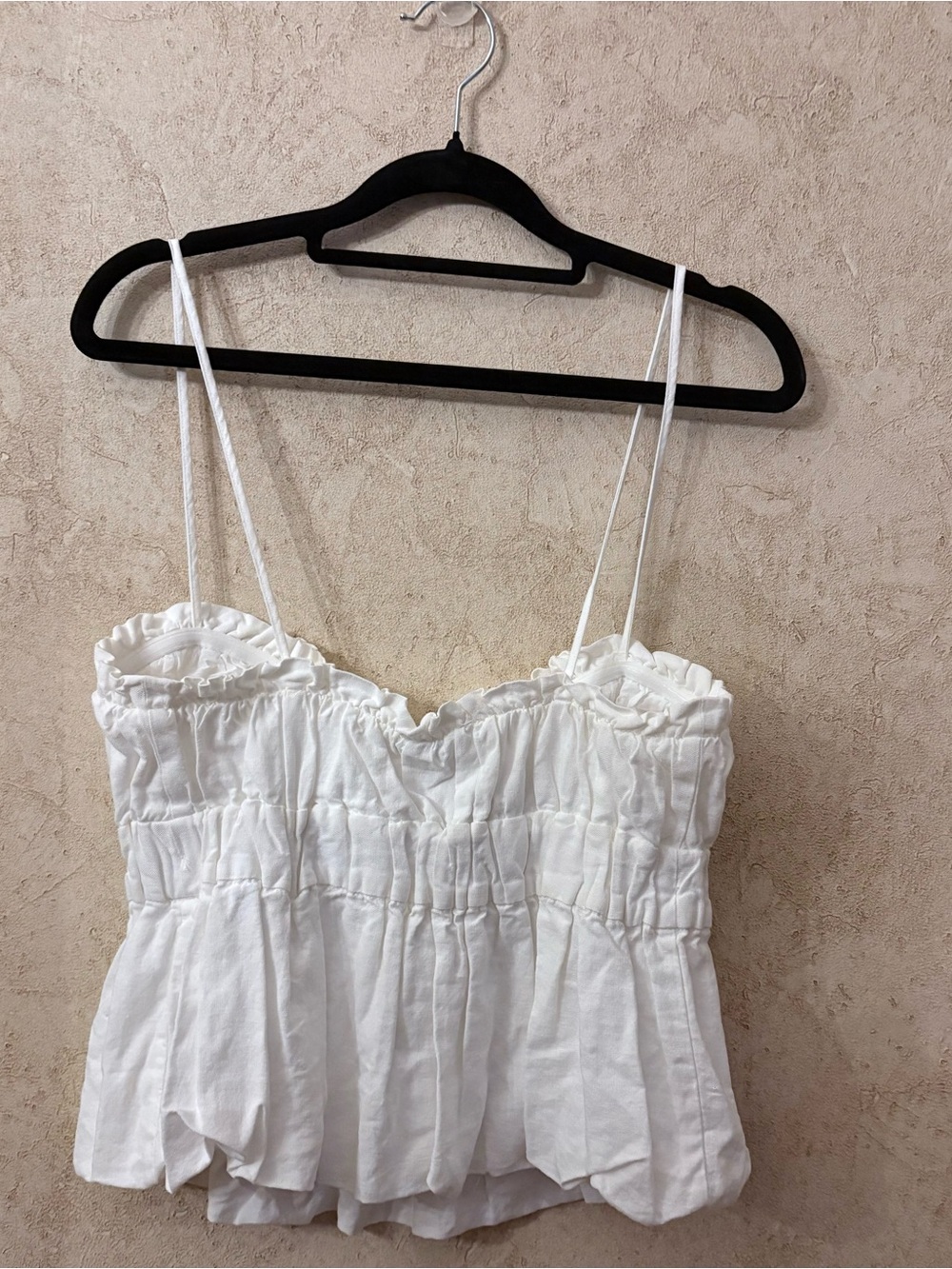 Zara White Smocked Cami Top - Picture 3 of 7